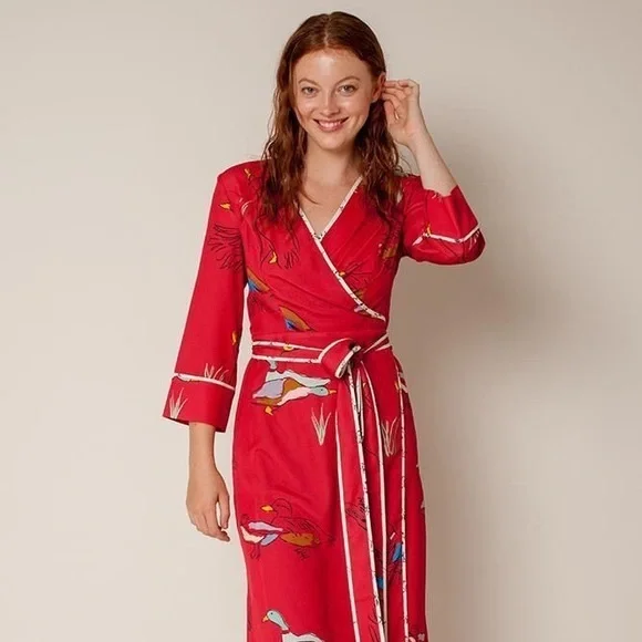 Rachel Antonoff Dresses Rachel Antonoff Willow Mallard Duck Wrap Dress Medium Poshmark